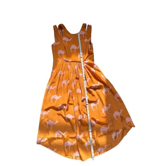 Anthropologie Rare "Dromedary Dress" by Charlotte Taylor Orange pink camel novel - Picture 12 of 12